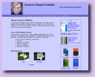 Link to website for Frances Waksler, sociologist